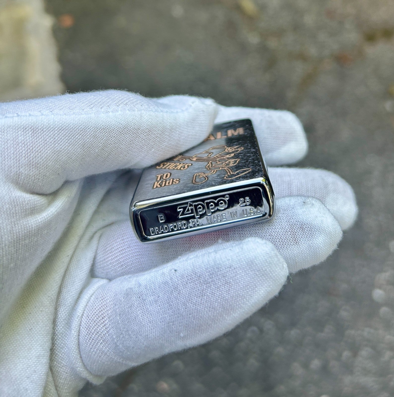 Napalm Sticks to Kids Zippo Lighter Vietnam War Replica | Stainless Chrome | USA