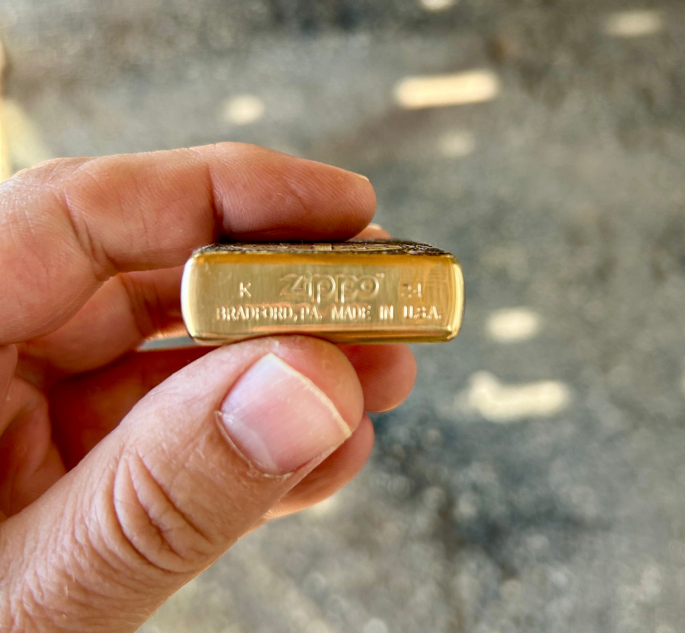 Engraved Brass Zippo Lighter | Jerusalem Cross | Made in the USA | Solid Brass Armor Case