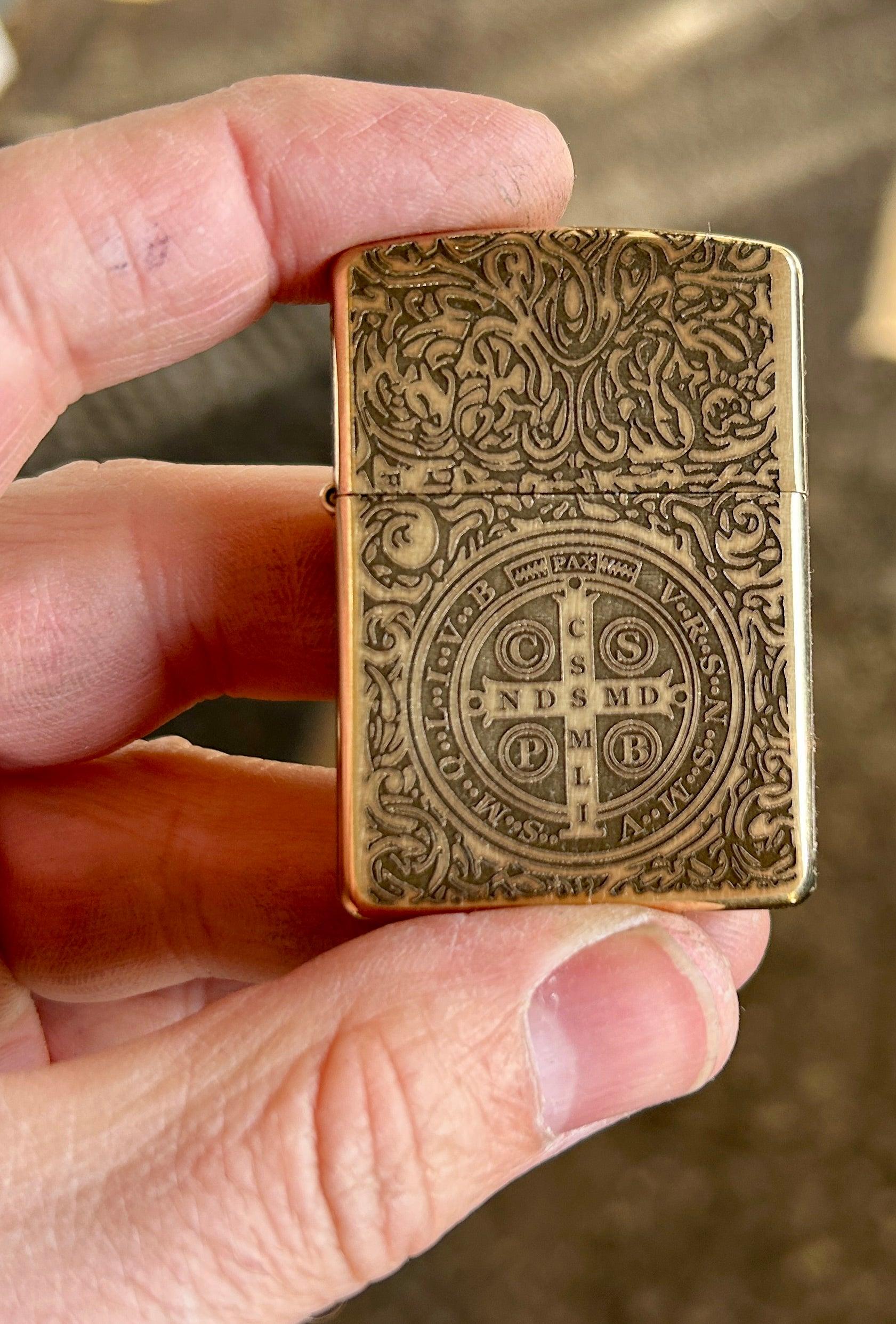 Engraved Brass Zippo Lighter | Constantine Lighter| Made in the USA | Solid Brass Armor Case