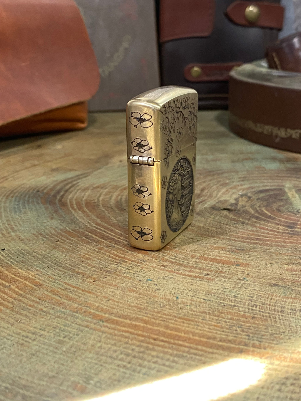 Japanese Geisha 3D | 4 Side Engraved | Brass Armor Zippo