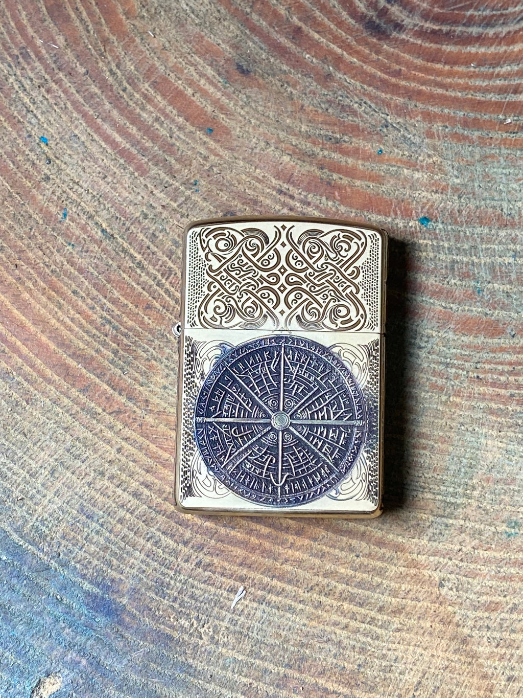 Norse Wayfinder | 4 Side Engraved | Brass Armor Zippo