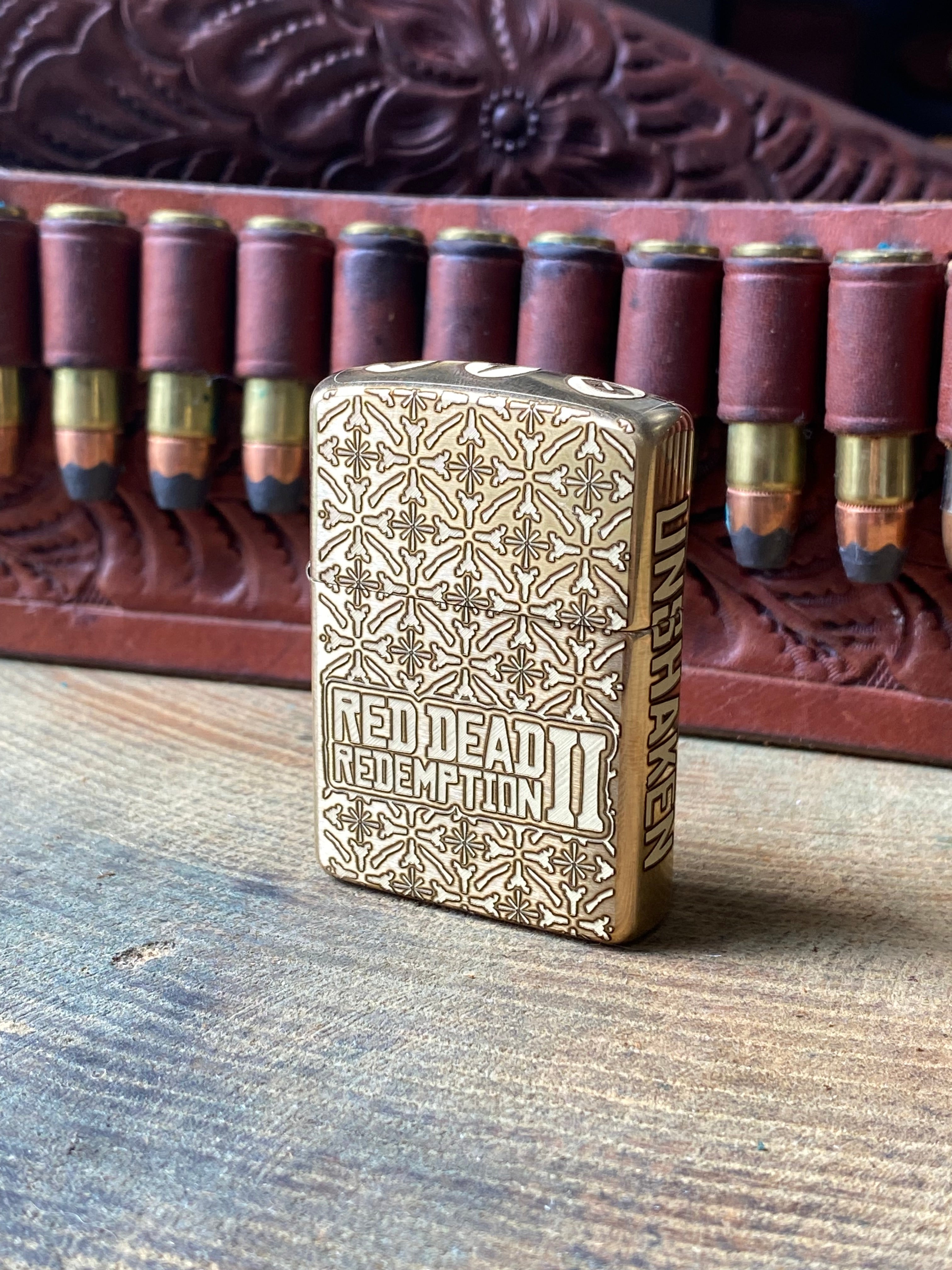 Red Dead Redemption 2 | 5 Side Engraved | Brass Armor Zippo