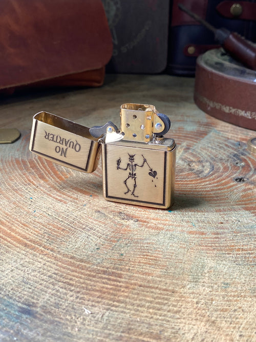 Blackbeards Flag | Edward Teach | Brass Armor Zippo