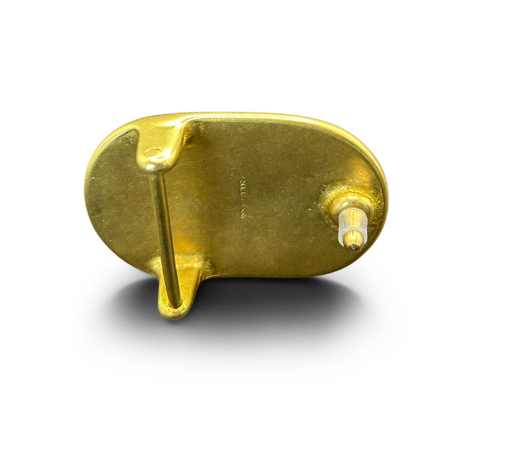 Bison Bust Belt Buckle | Cast Polished Brass | Made in USA