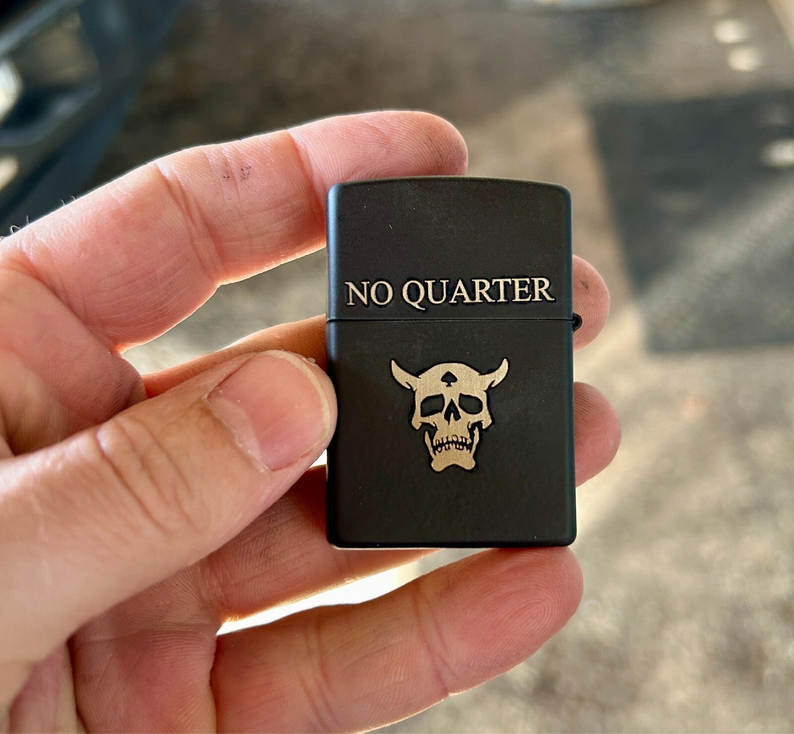 Blackbeards Flag Engraved Zippo Lighter | Black Matte Zippo | Made In USA |