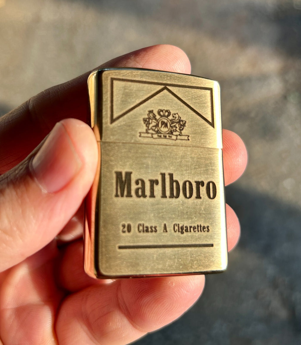 Marlboro Custom Zippo Lighter | Solid Brass Armor Zippo | Made In USA