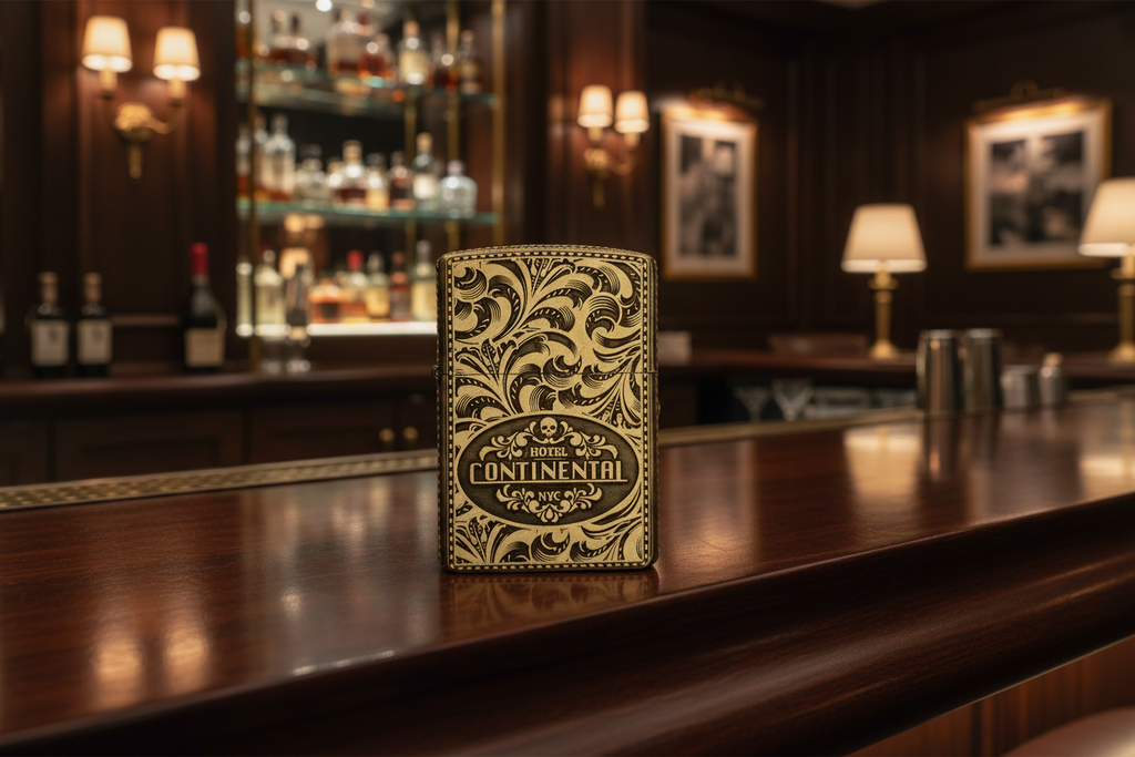 John Wick | The Continental NYC | 5 Side Engraved | Brass Armor Zippo