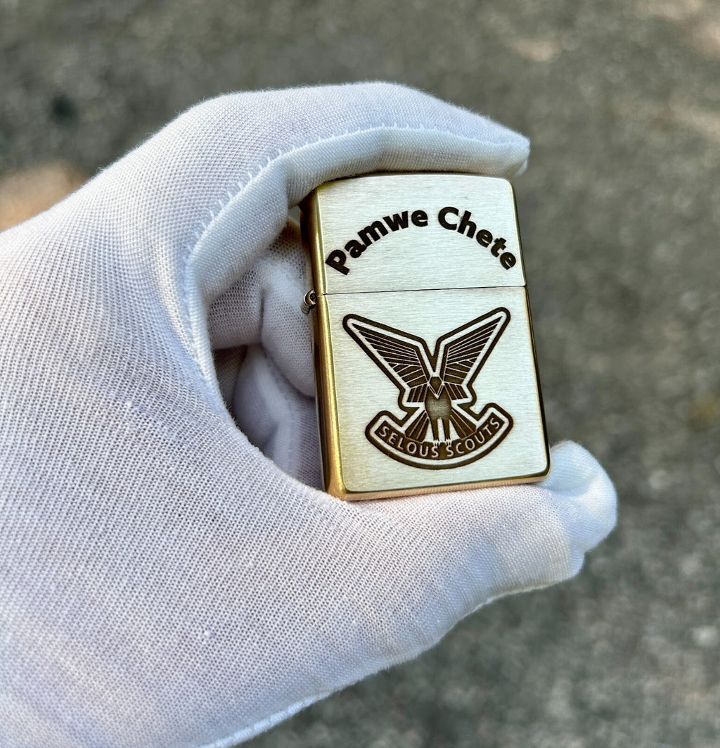 Selous Scouts  Pamwe Chete Engraved Zippo | Brass Armor Case | Made in USA