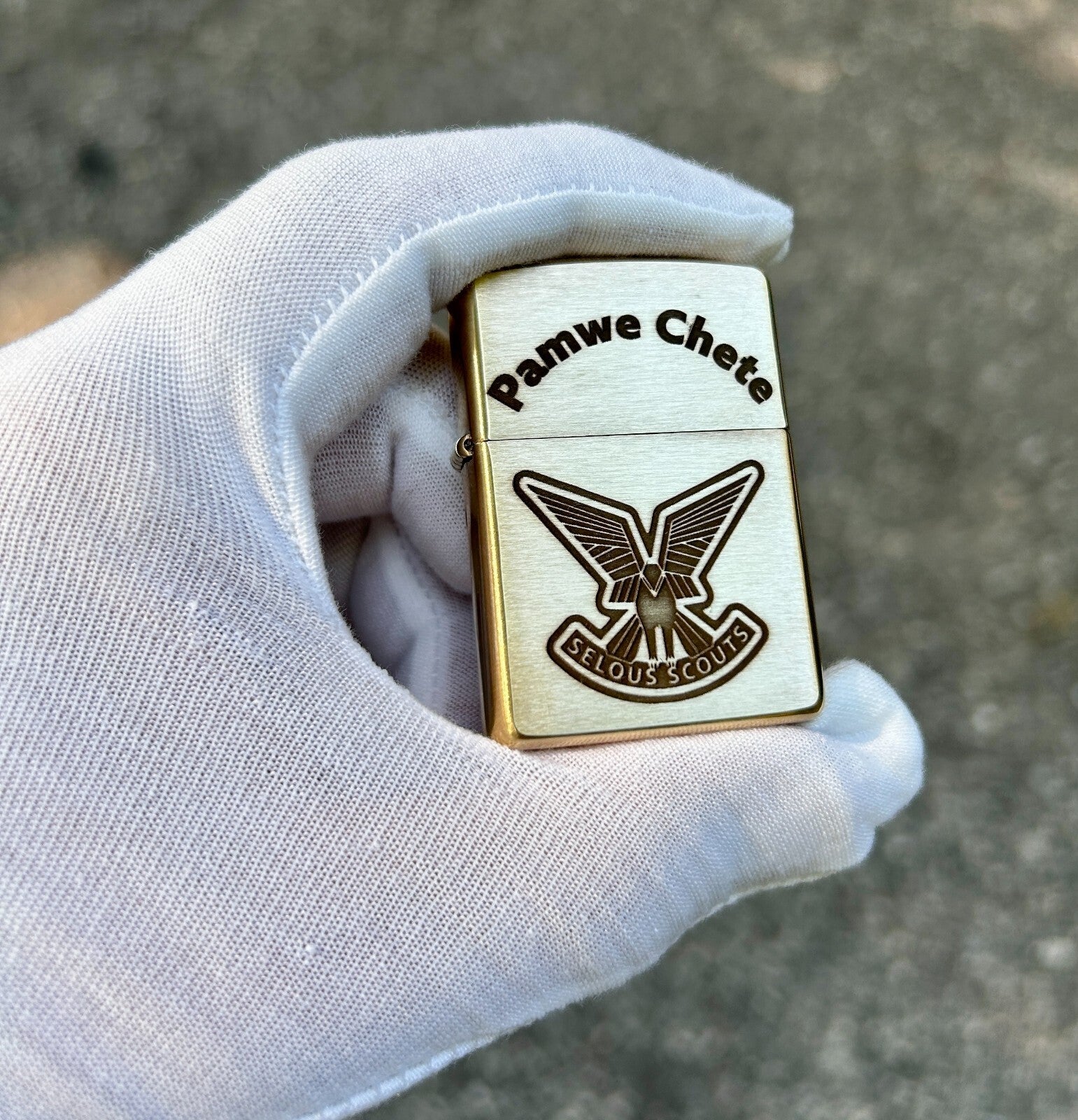 Selous Scouts  Pamwe Chete Engraved Zippo | Brass Armor Case | Made in USA