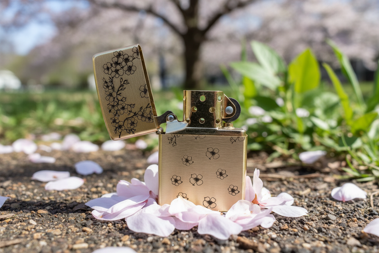Cherry Blossom | Brass Armor Zippo