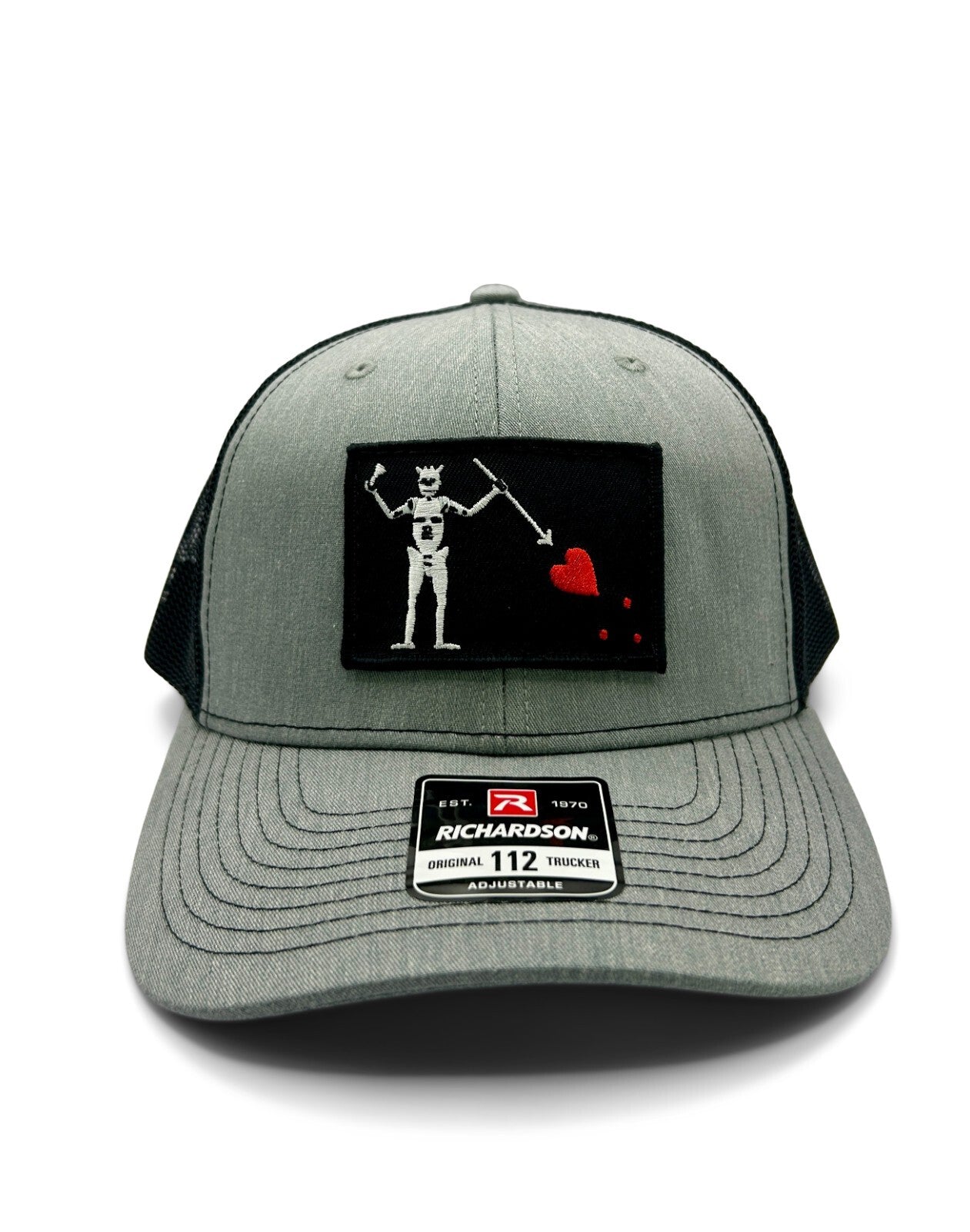 Blackbeards Flag Patch Hat | Richardson 112 Heather Black | Edward Teach Hat