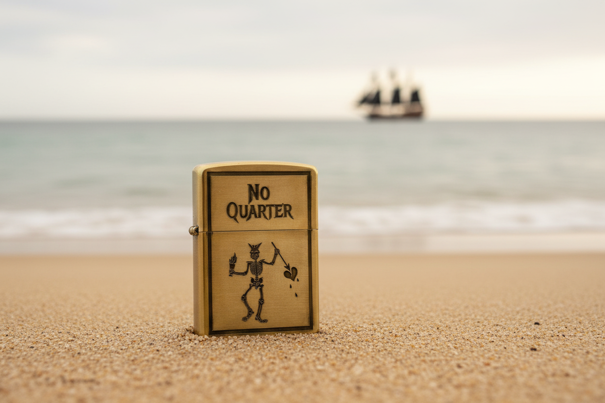Blackbeards Flag | Edward Teach | Brass Armor Zippo
