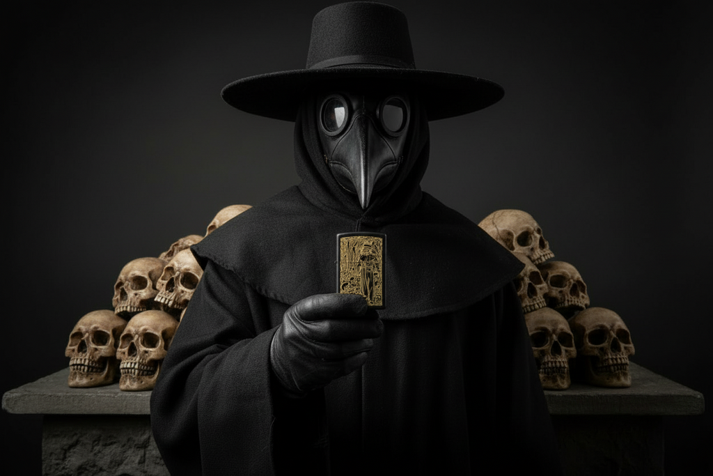 Doctor Plague Custom Engraved Zippo | Black Matte Case | Made in USA