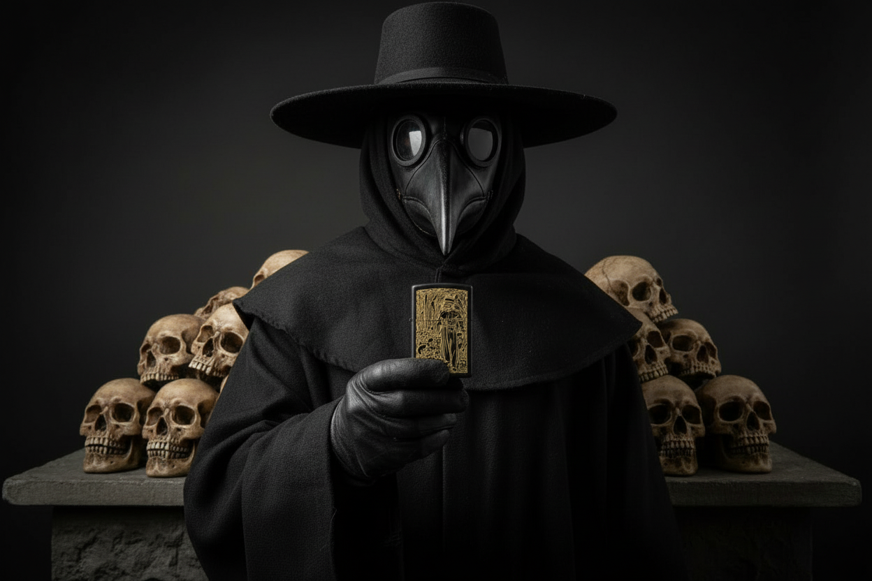 Doctor Plague Custom Engraved Zippo | Black Matte Case | Made in USA