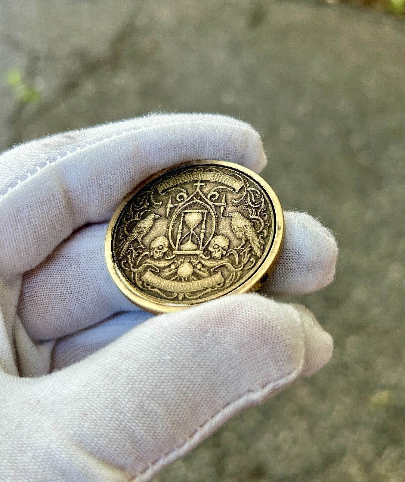 Memento Mori Coin | Solid Brass | 40MM | Engraved in USA | Challenge Coin |