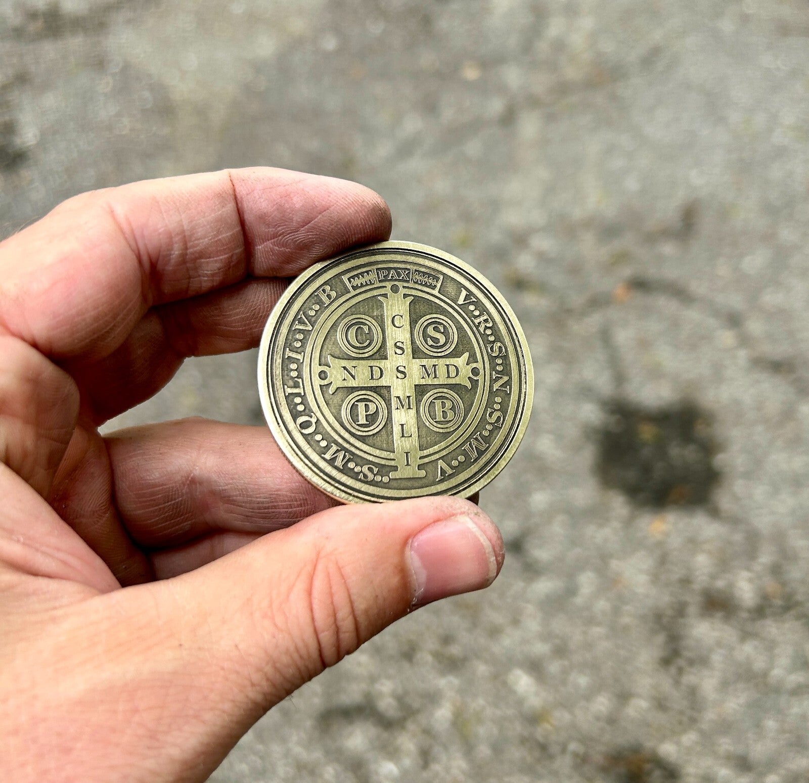 Saint Benedict Coin | Solid Brass | 50MM | Engraved in USA | Challenge Coin |