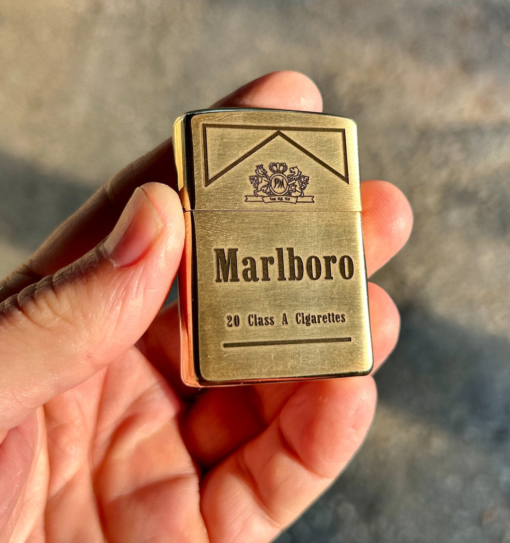 Marlboro Custom Zippo Lighter | Solid Brass Armor Zippo | Made In USA