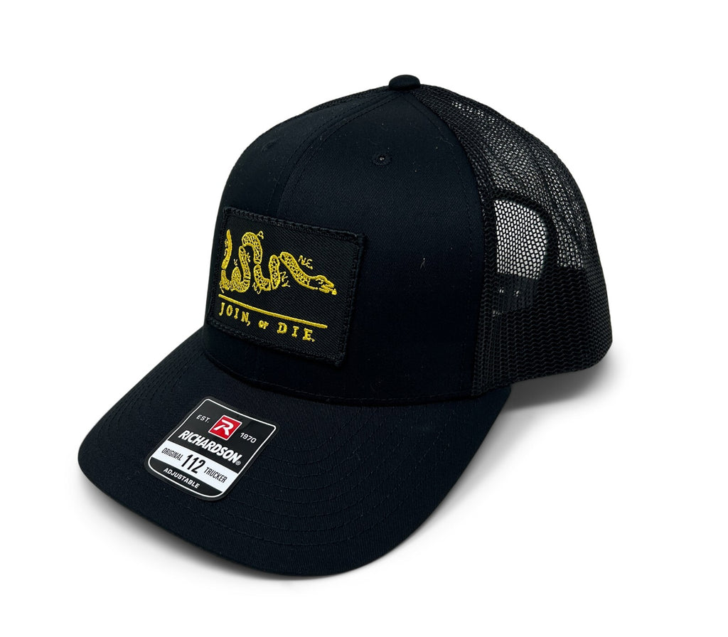 Patch Hat | Join or Die Patch | Richardson 112 | Military | Black | Made in USA