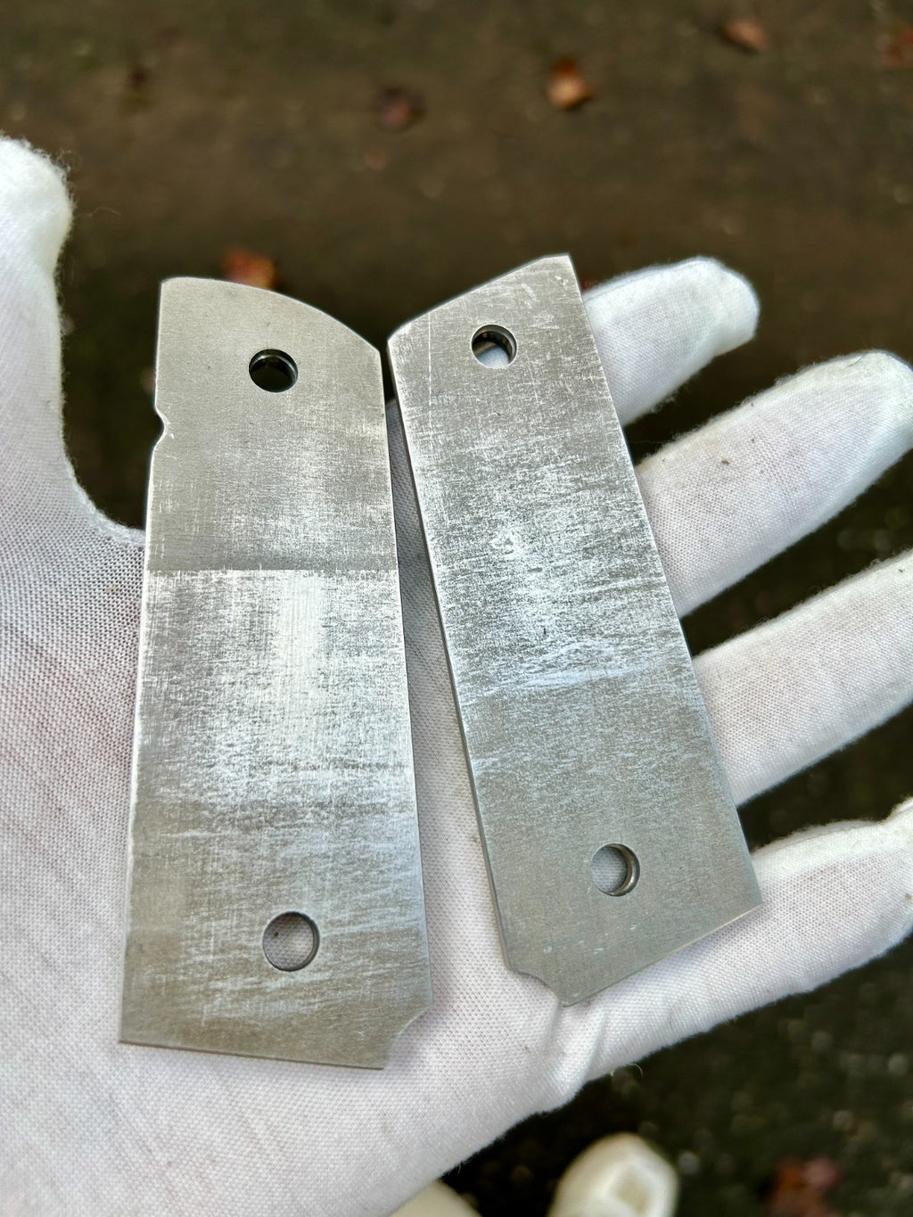 Stainless Steel Engraved 1911 Full Size Grips - Pinup Girl Design - Made in USA