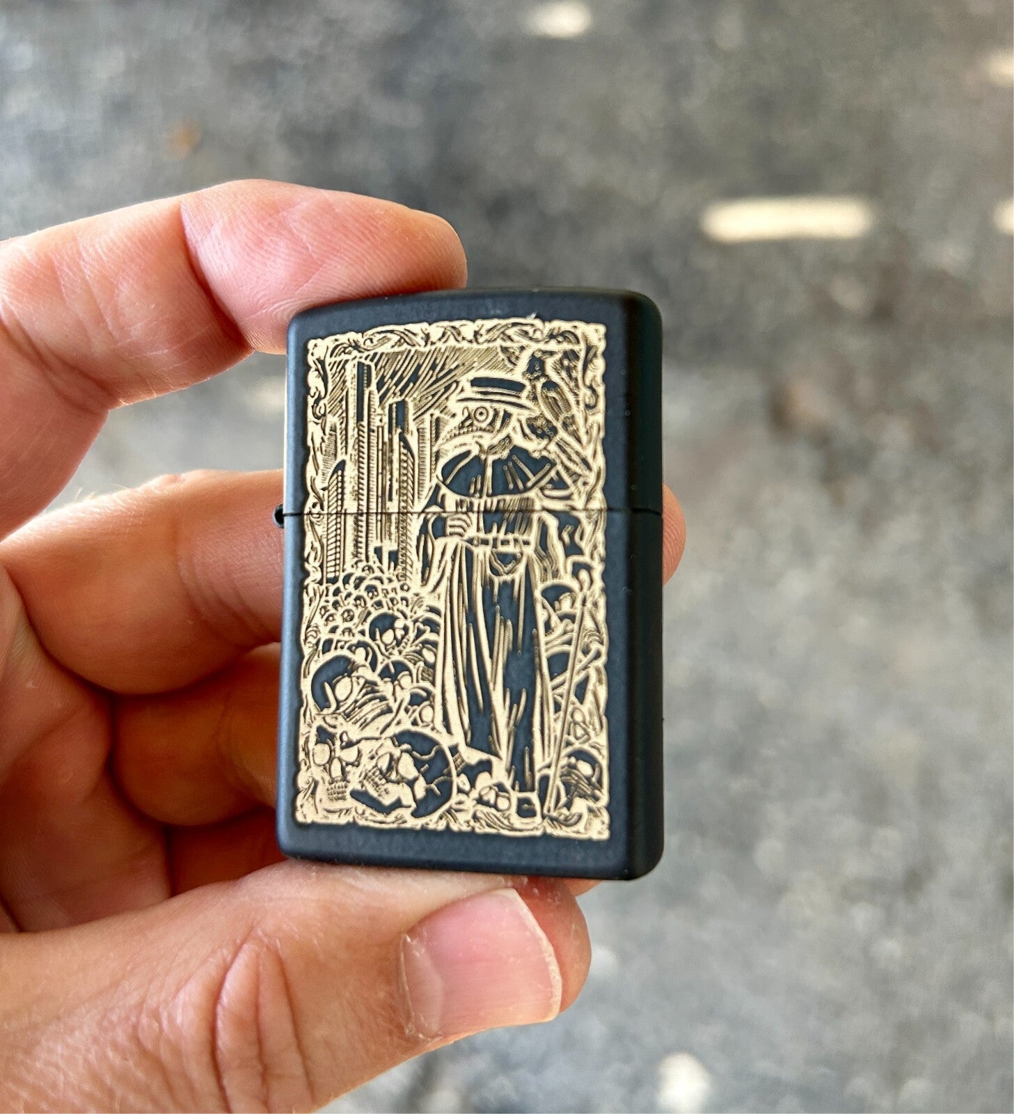 Doctor Plague Custom Engraved Zippo | Black Matte Case | Made in USA