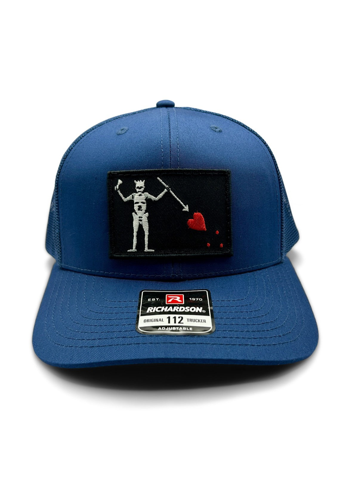 Blackbeard Flag Patch Hat Richardson 112 Maritime Blue Trucker SnapBack | USA