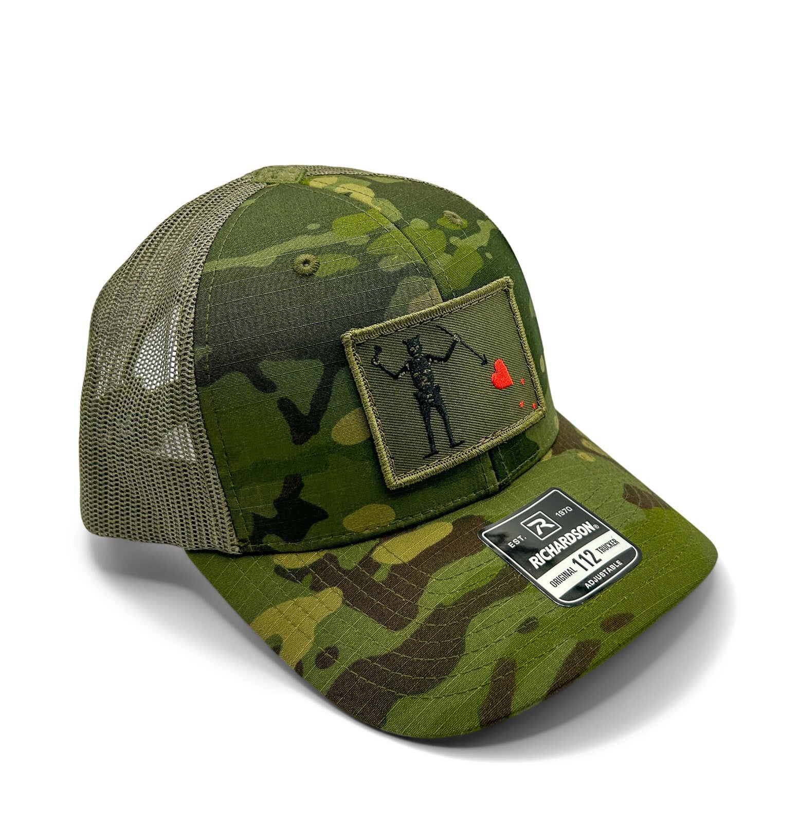 Blackbeards Flag OD Patch Hat | Richardson 112 Multicam  | Edward Teach Hat