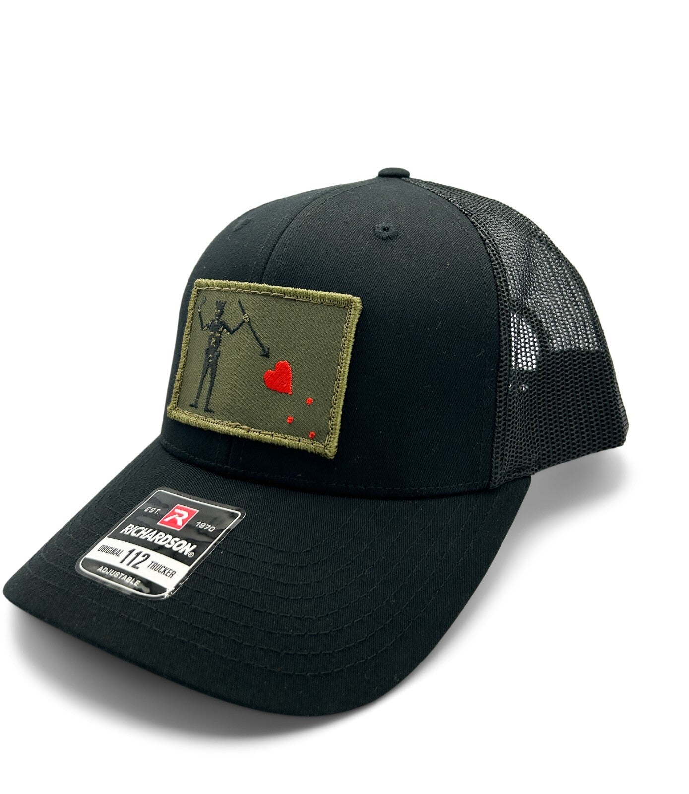 Blackbeards Flag OD Green Patch Hat | Richardson 112 Black | Edward Teach Hat
