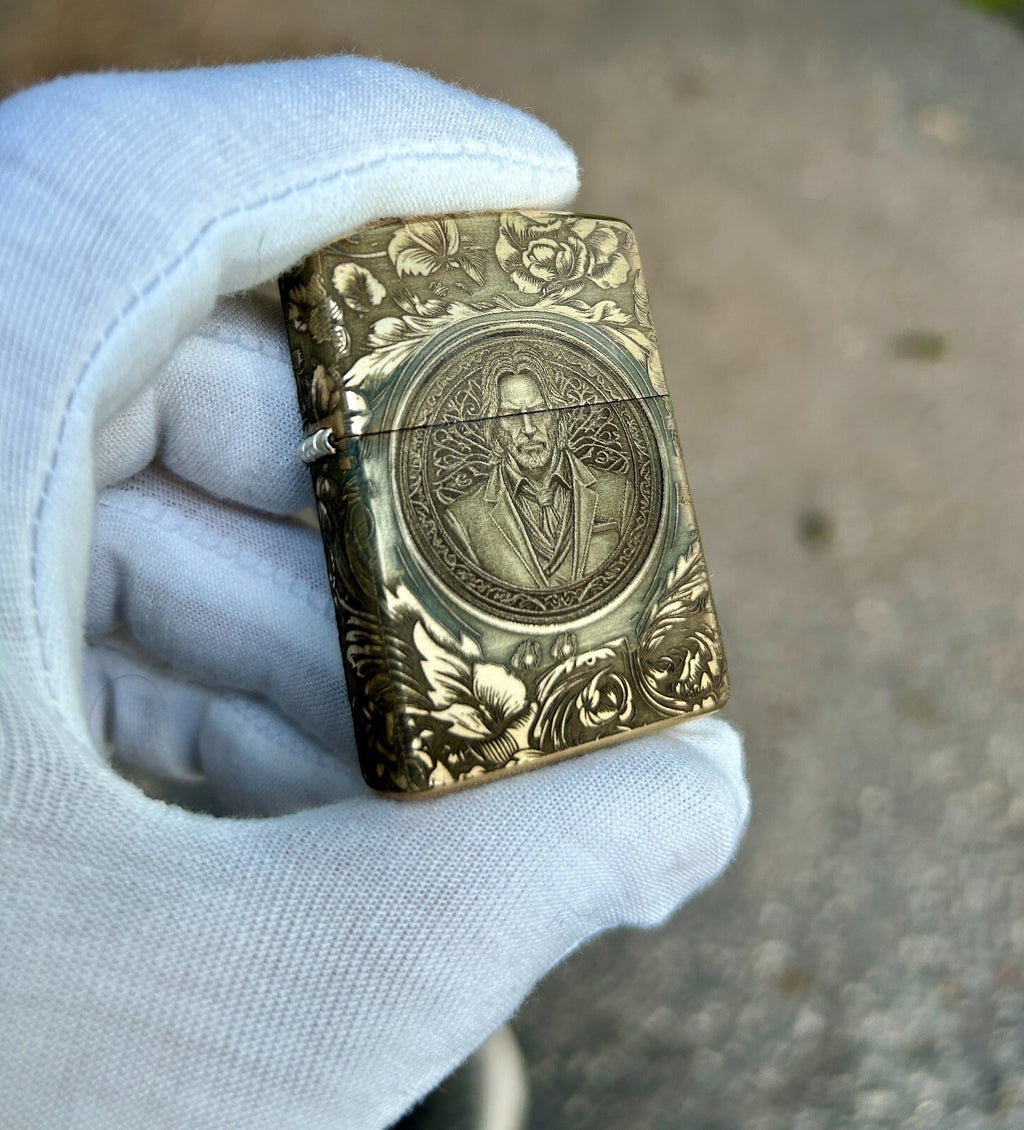 John Wick Brass Armor Zippo Lighter | Custom Engraved | Solid Brass | Made in US