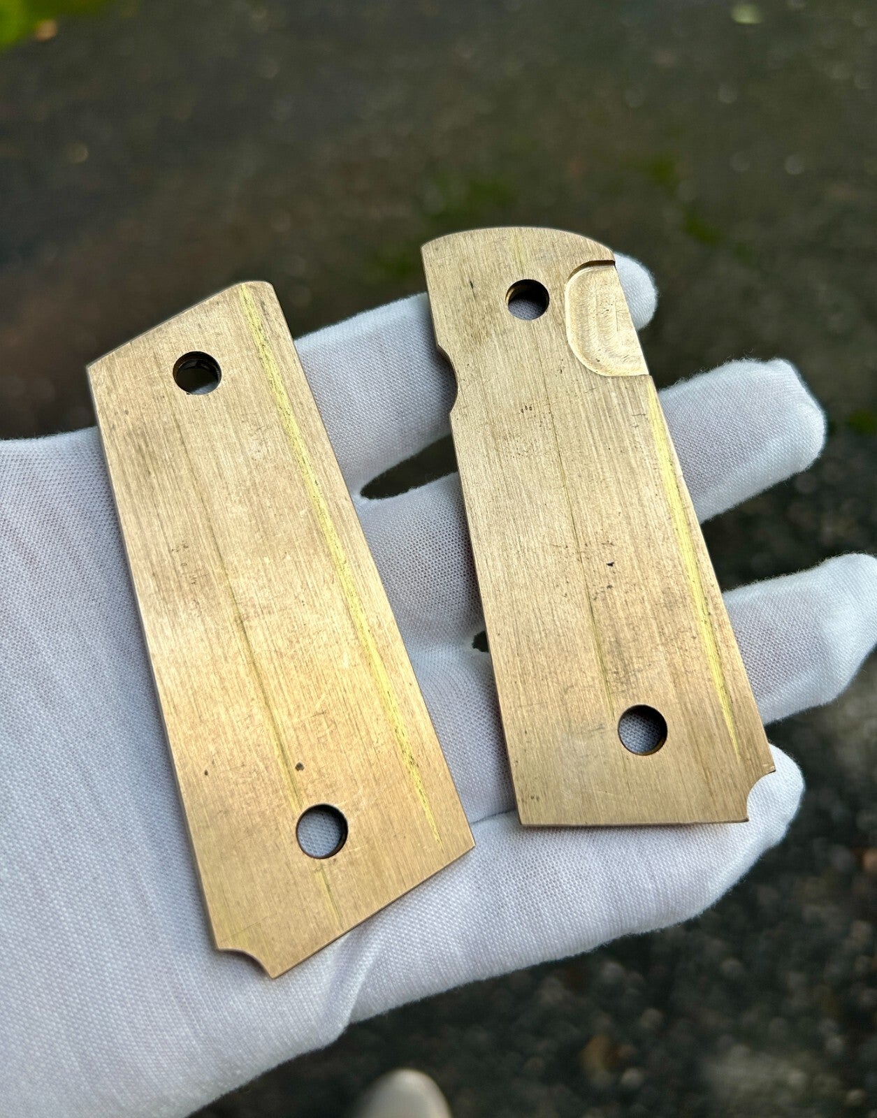 1911 Compact Custom Made Grip Brass Dragon Scales