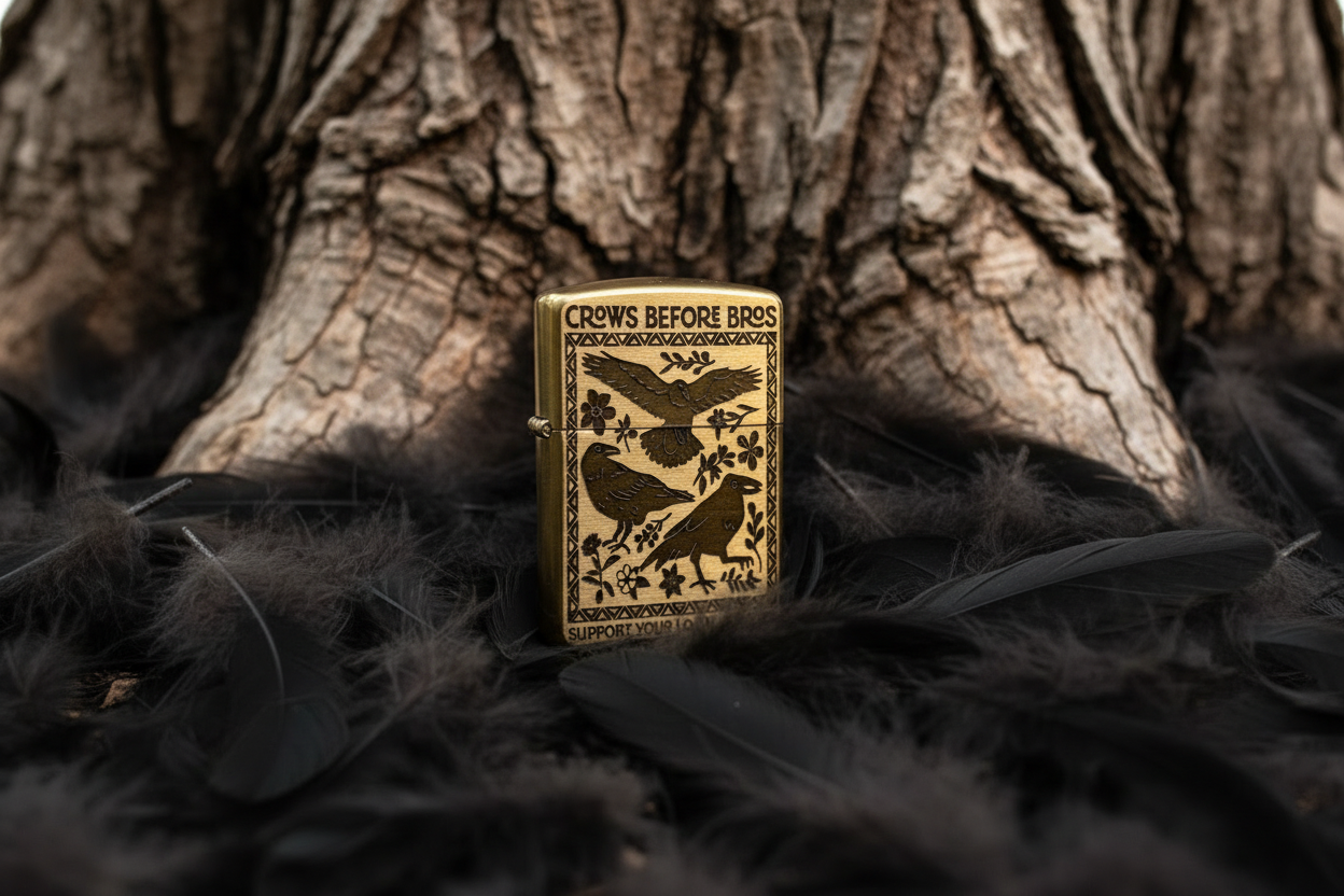 Crow Murder | Brass Armor Zippo