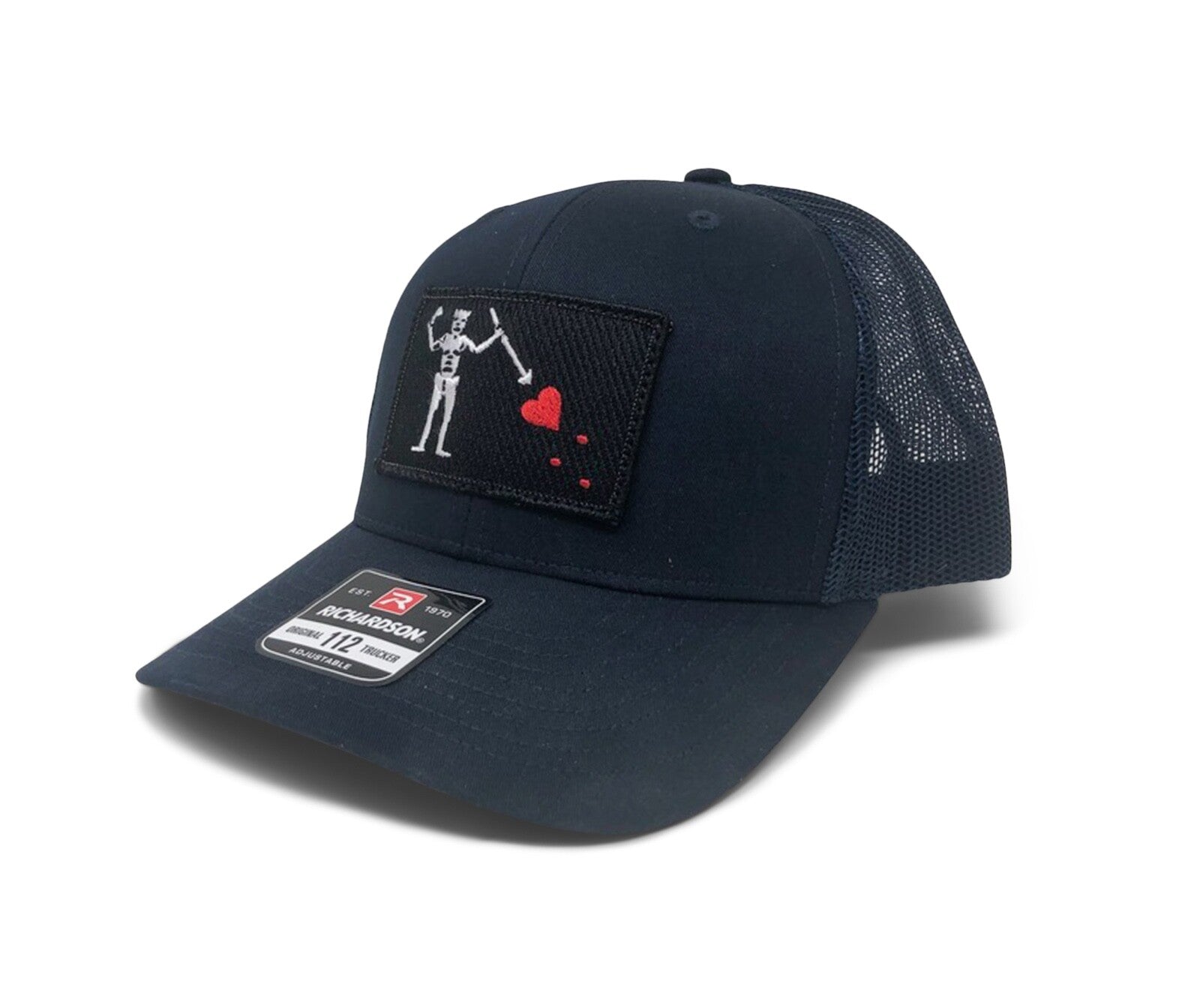 Blackbeards Flag Patch Hat Richardson 112 SnapBack Trucker Ball Cap Navy Blue
