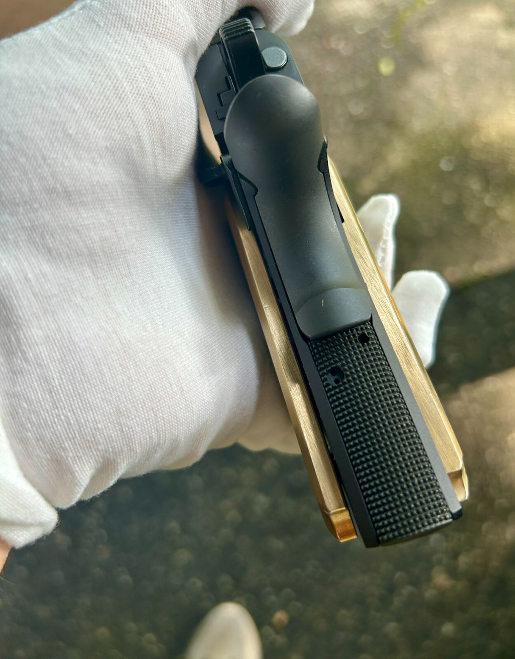 1911 Compact Custom Made Grip Brass Dragon Scales