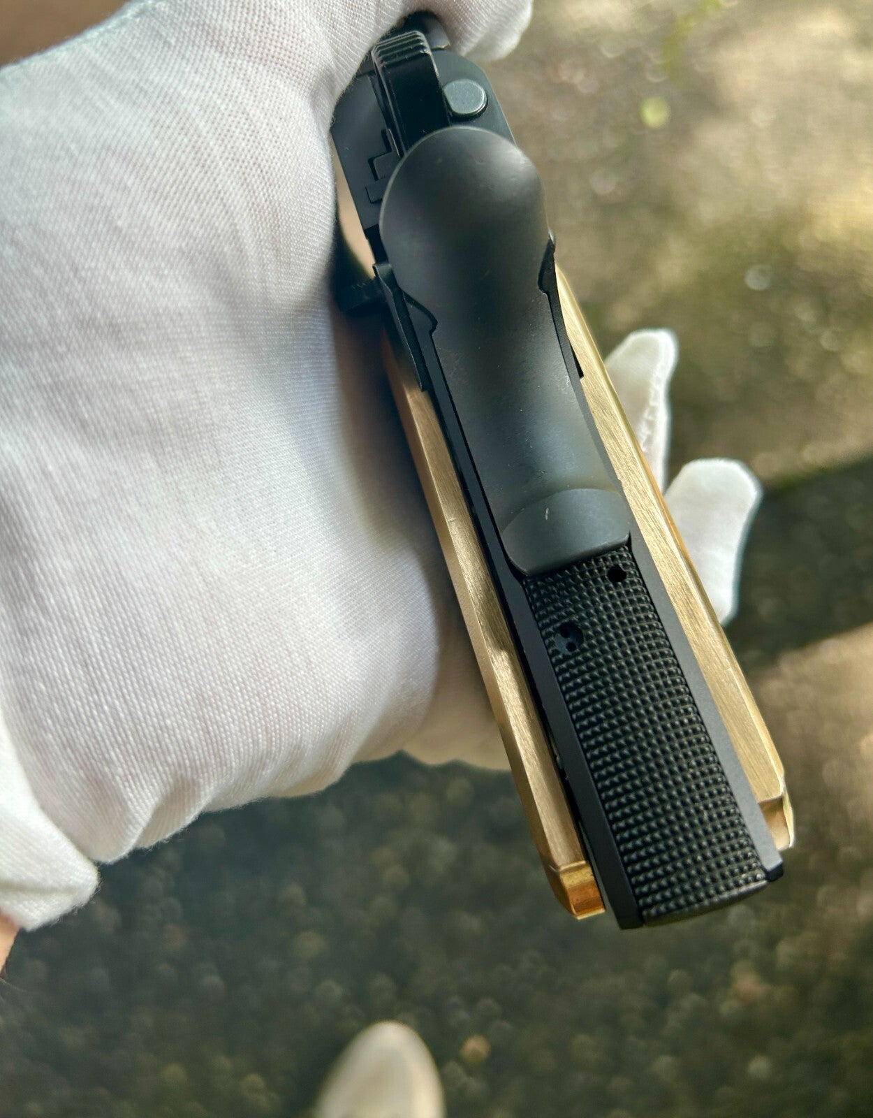 1911 Compact Custom Made Grip Brass Dragon Scales