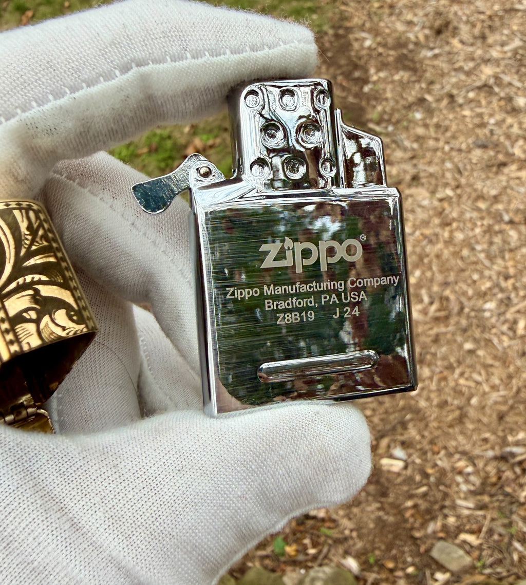 Pinup Girl Engraved Brass Zippo Butane Cigar Lighter Zippo Authentic Insert