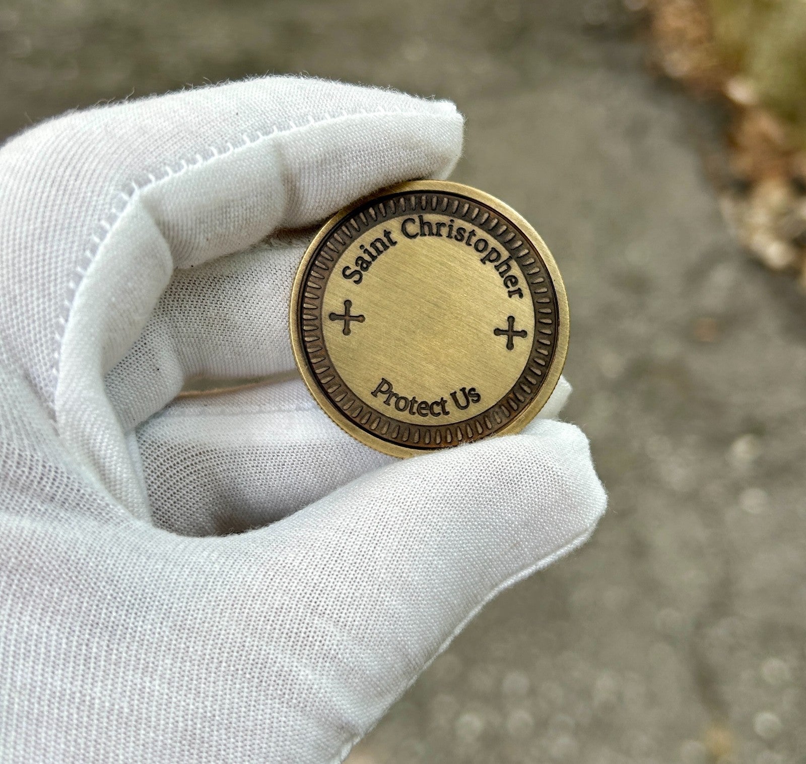 Saint Christopher EDC Coin | Solid Brass 40mm Pocket Token |Traveler's Protector