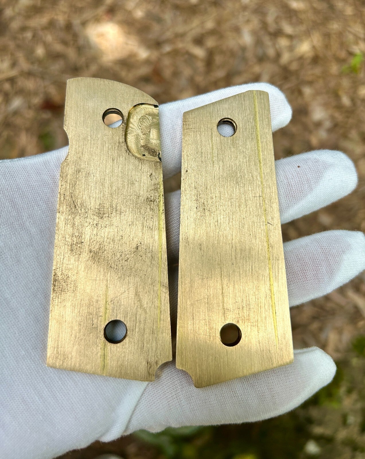 Blackbeard’s Flag Jolly Roger 1911 Compact Grips | Custom Engraved Brass |