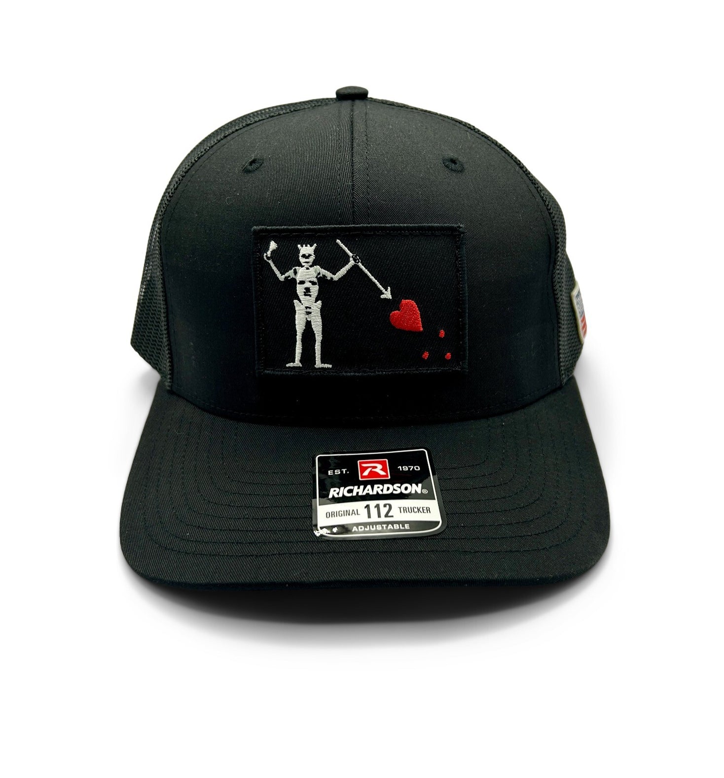 Blackbeards Flag USA Flag Patch Hat Richardson 112 SnapBack Black | Edward Teach