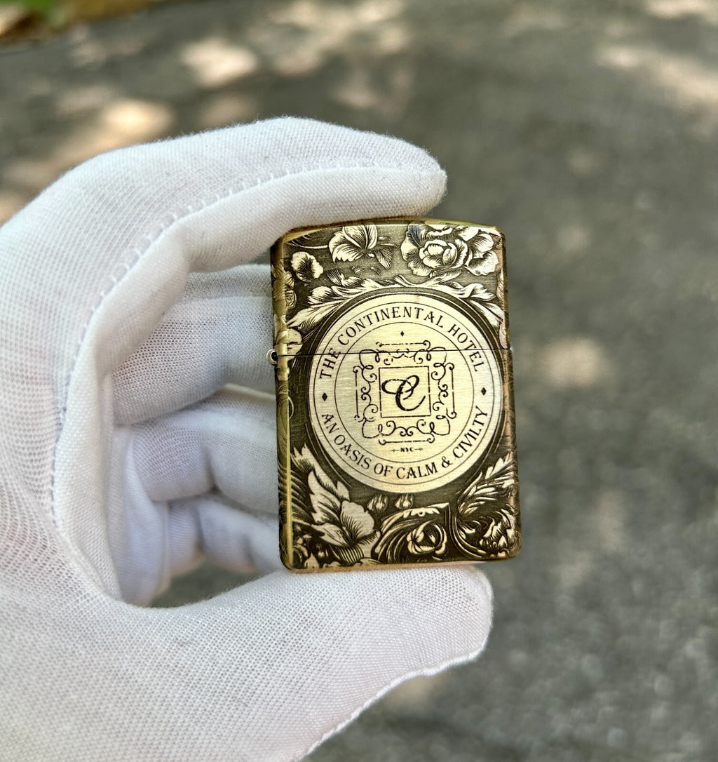 John Wick The Continental Custom Zippo Lighter | Brass Armor Zippo | Made In USA