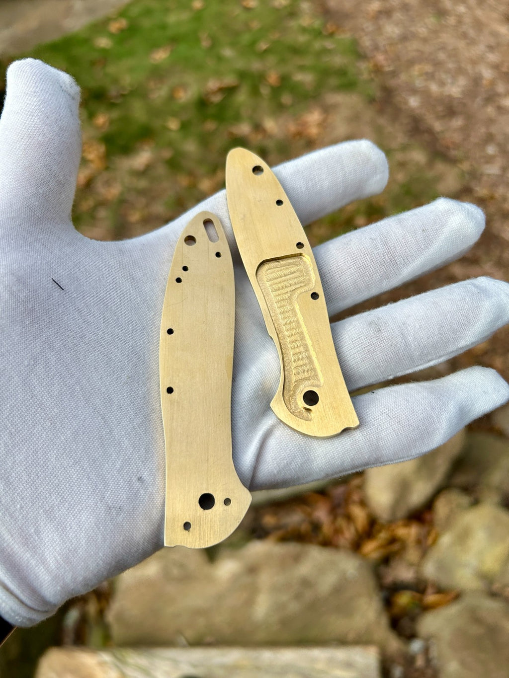 Brass Engraved Scales for Kershaw Leek – Filigree Design – Made in USA –