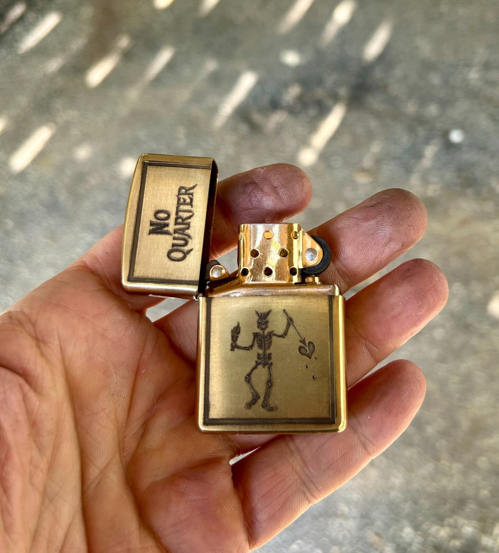 Blackbeards Flag Zippo Lighter | Solid Brass Zippo | Made In USA | Edward Teach