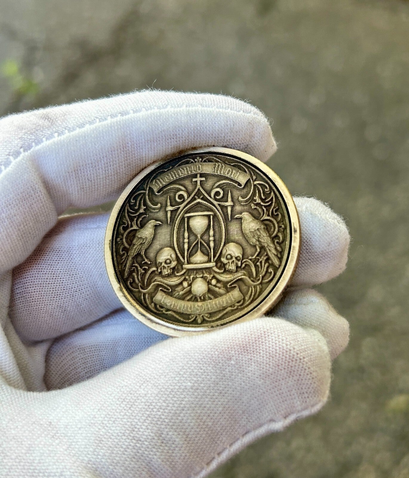 Memento Mori Coin | Solid Brass | 40MM | Engraved in USA | Challenge Coin |