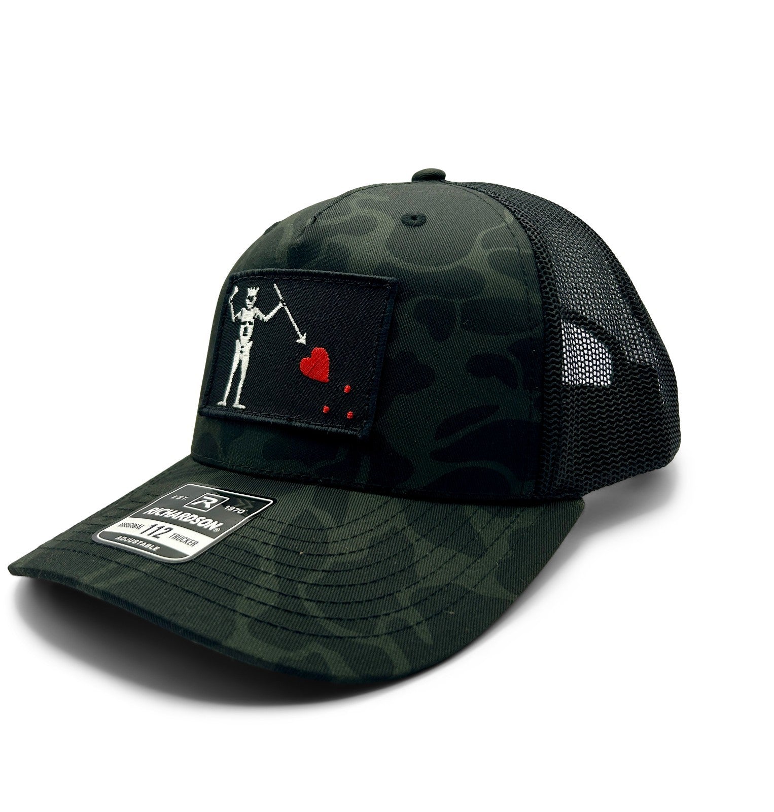 Blackbeard Flag Patch Hat Richardson 112 Snapback Trucker Cap Camo | Made in USA