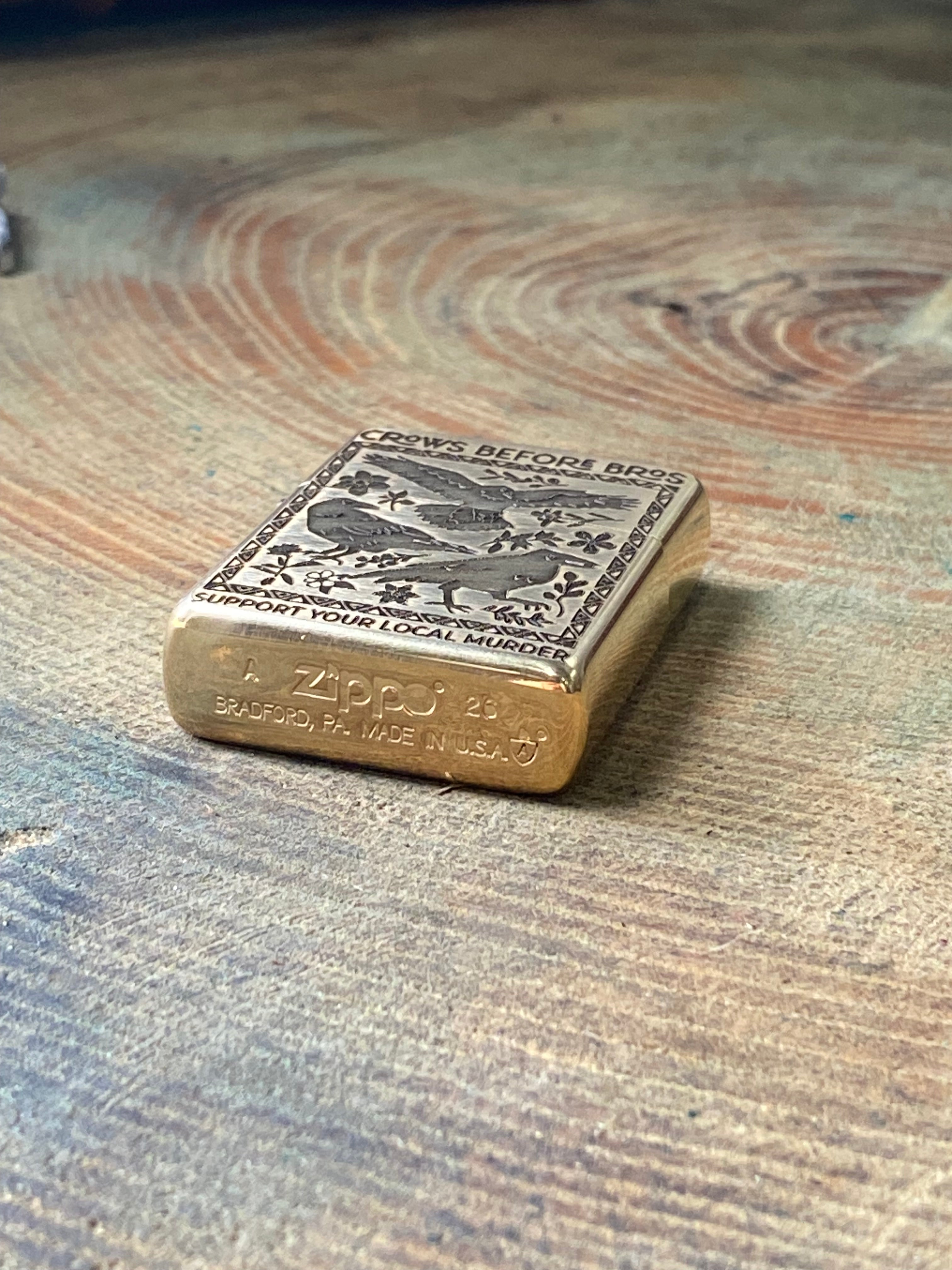 Crow Murder | Brass Armor Zippo