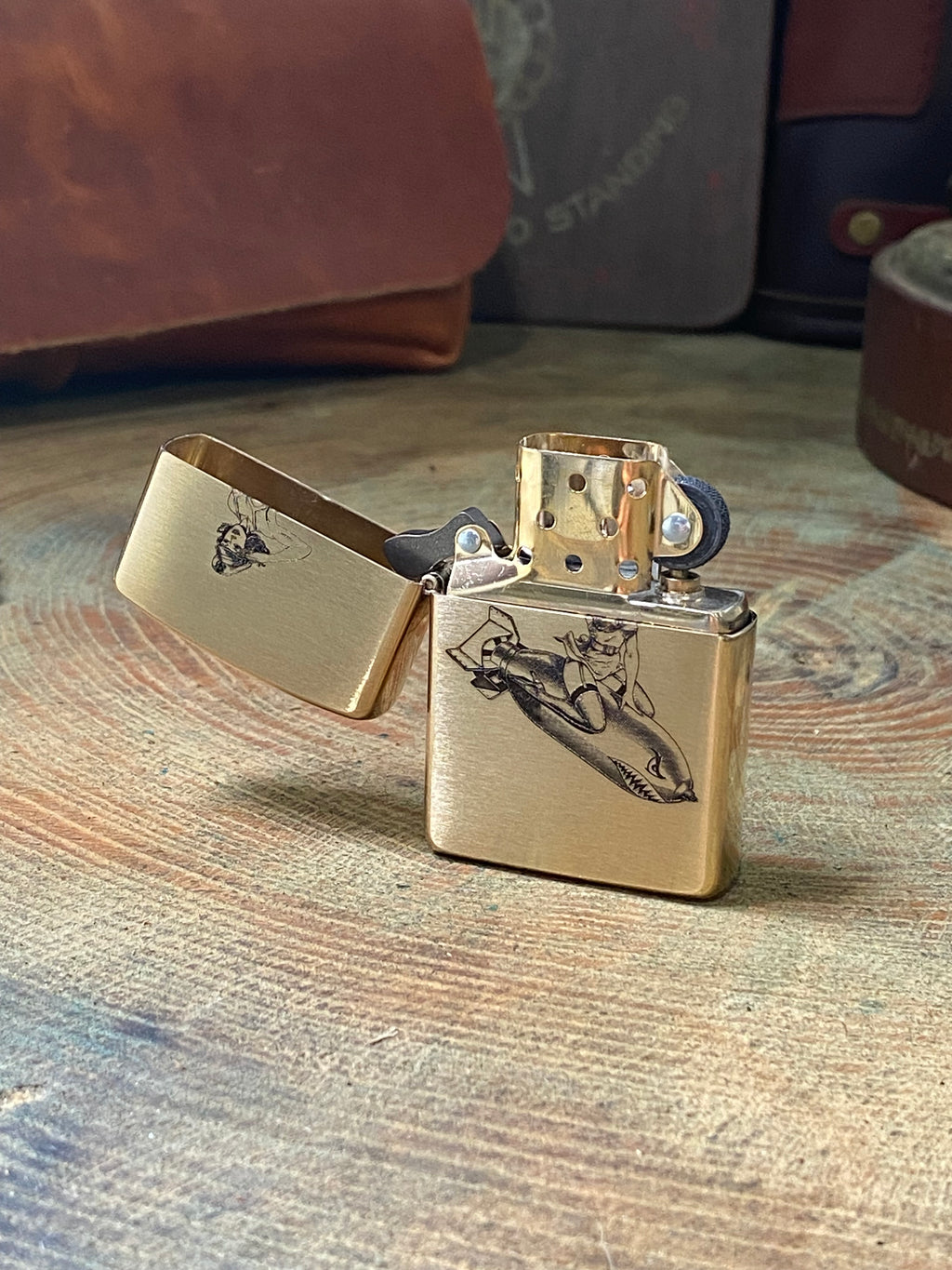 WWII Pinup Bomb | Brass Armor Zippo
