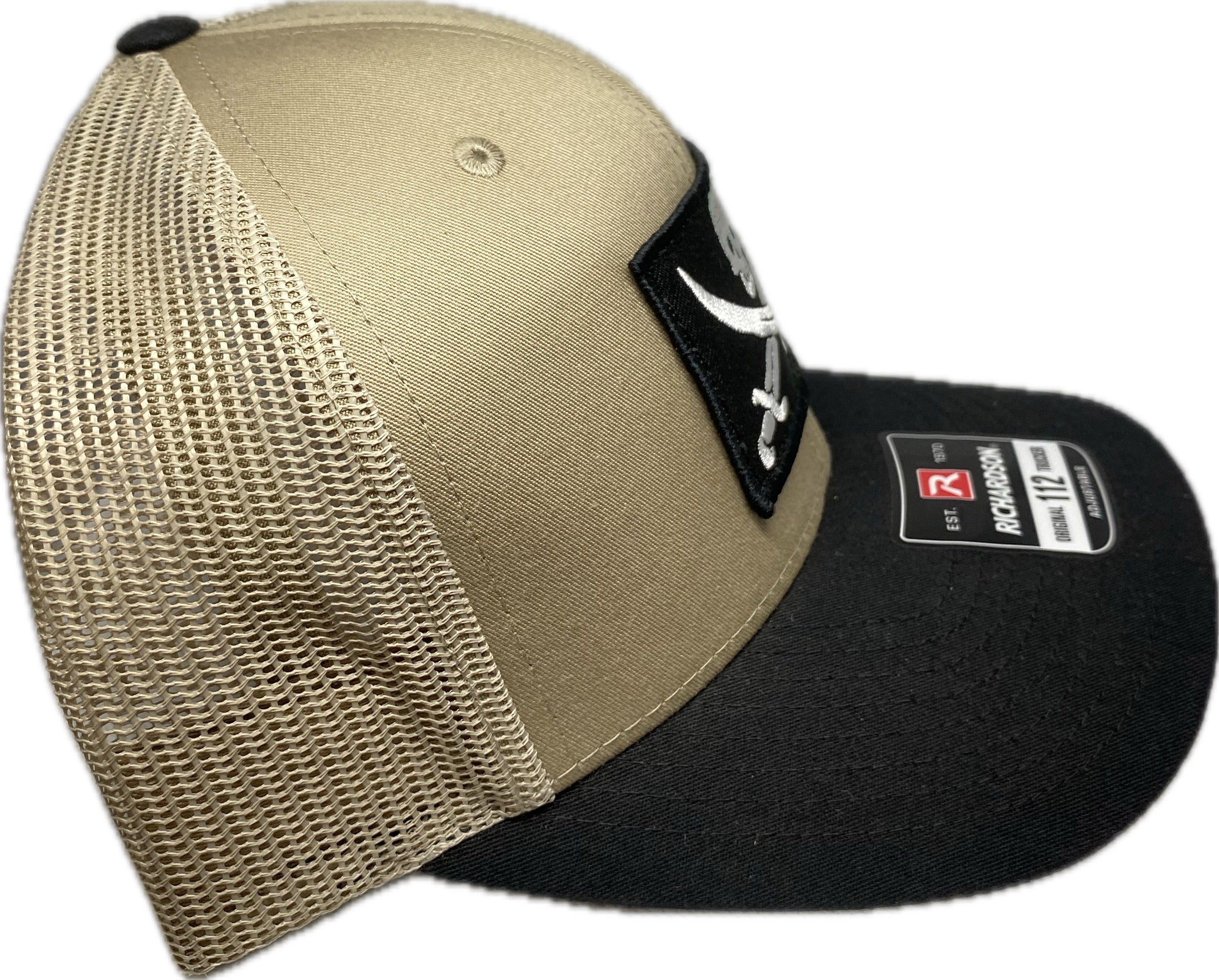 Jolly Roger Patch Hat | Richardson 112 SnapBack Khaki/ Black