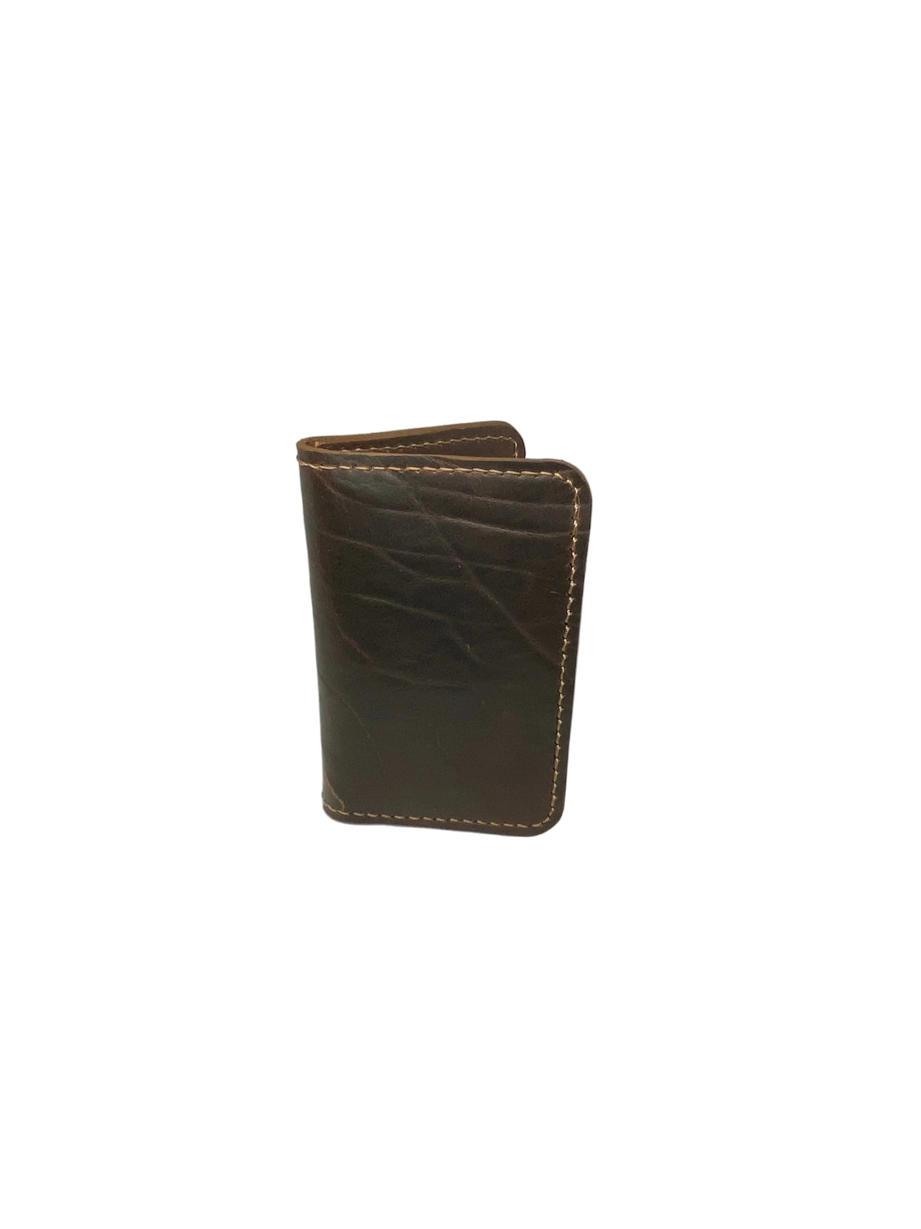 Vertical Wallet | American Shrunken Bison | Bourbon