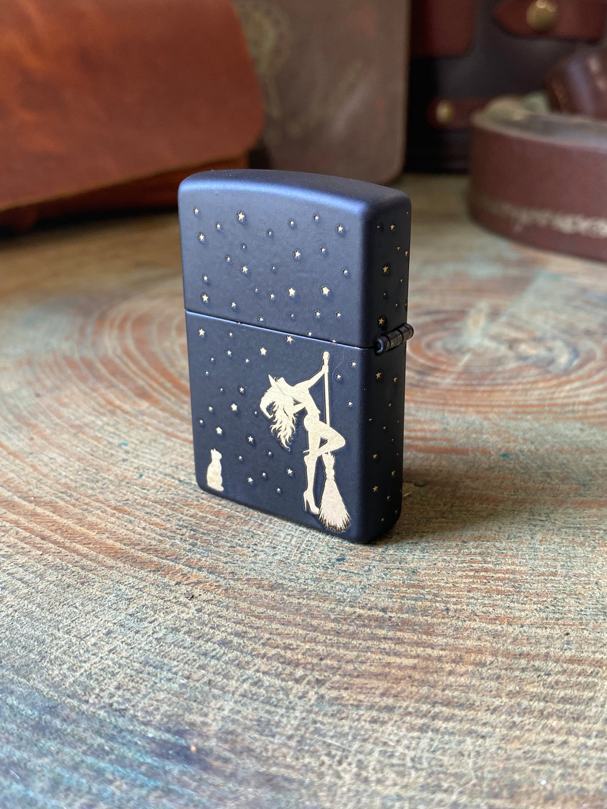Lick a Witch Pinup | Halloween Exclusive | 4 Side | Matte Black Zippo