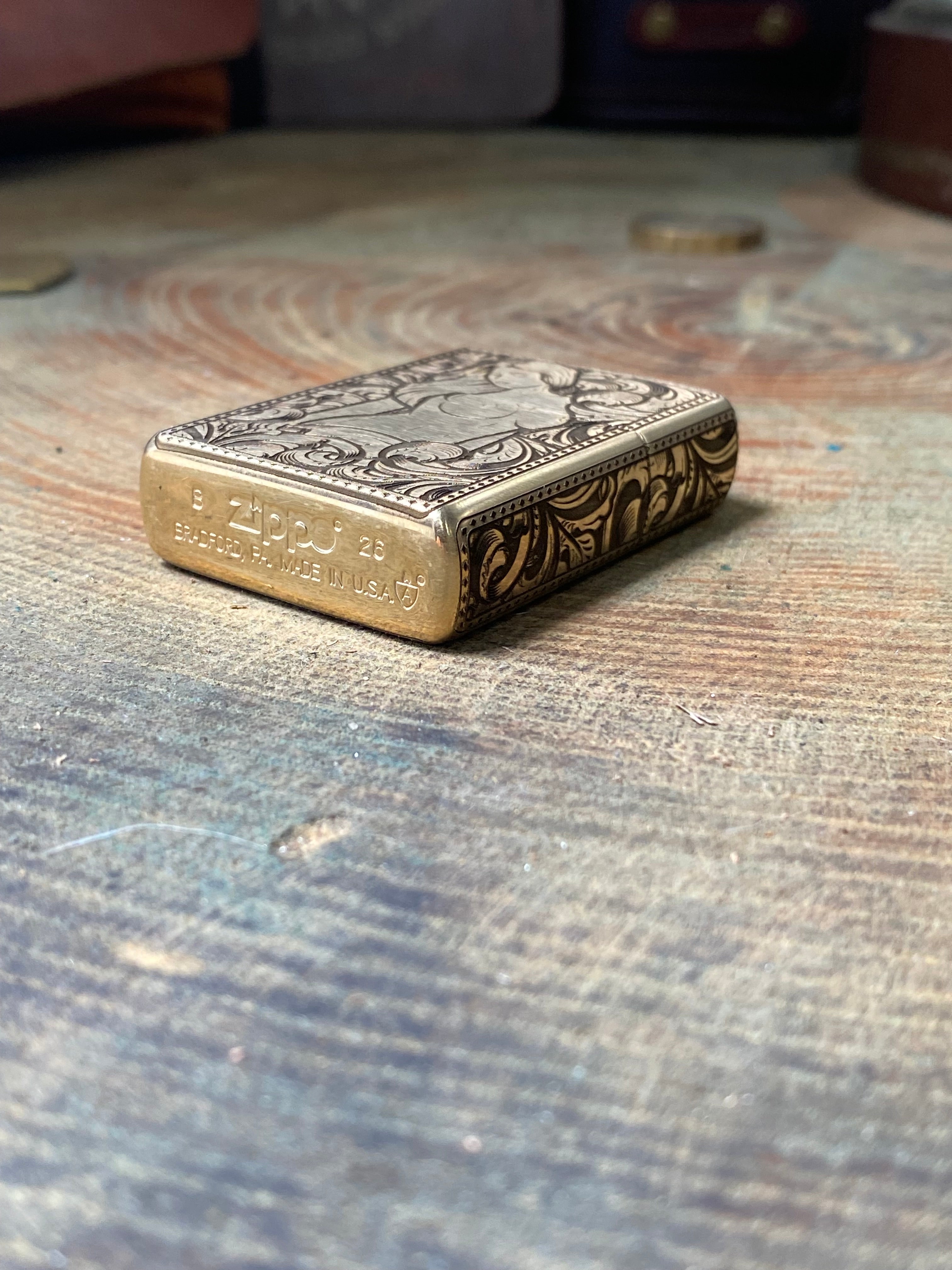 Pinup Girl | 5 Side Engraved | Brass Armor Zippo