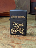 Keep on Truckin Custom Engraved Zippo Lighter | Black Matte | Made in USA |