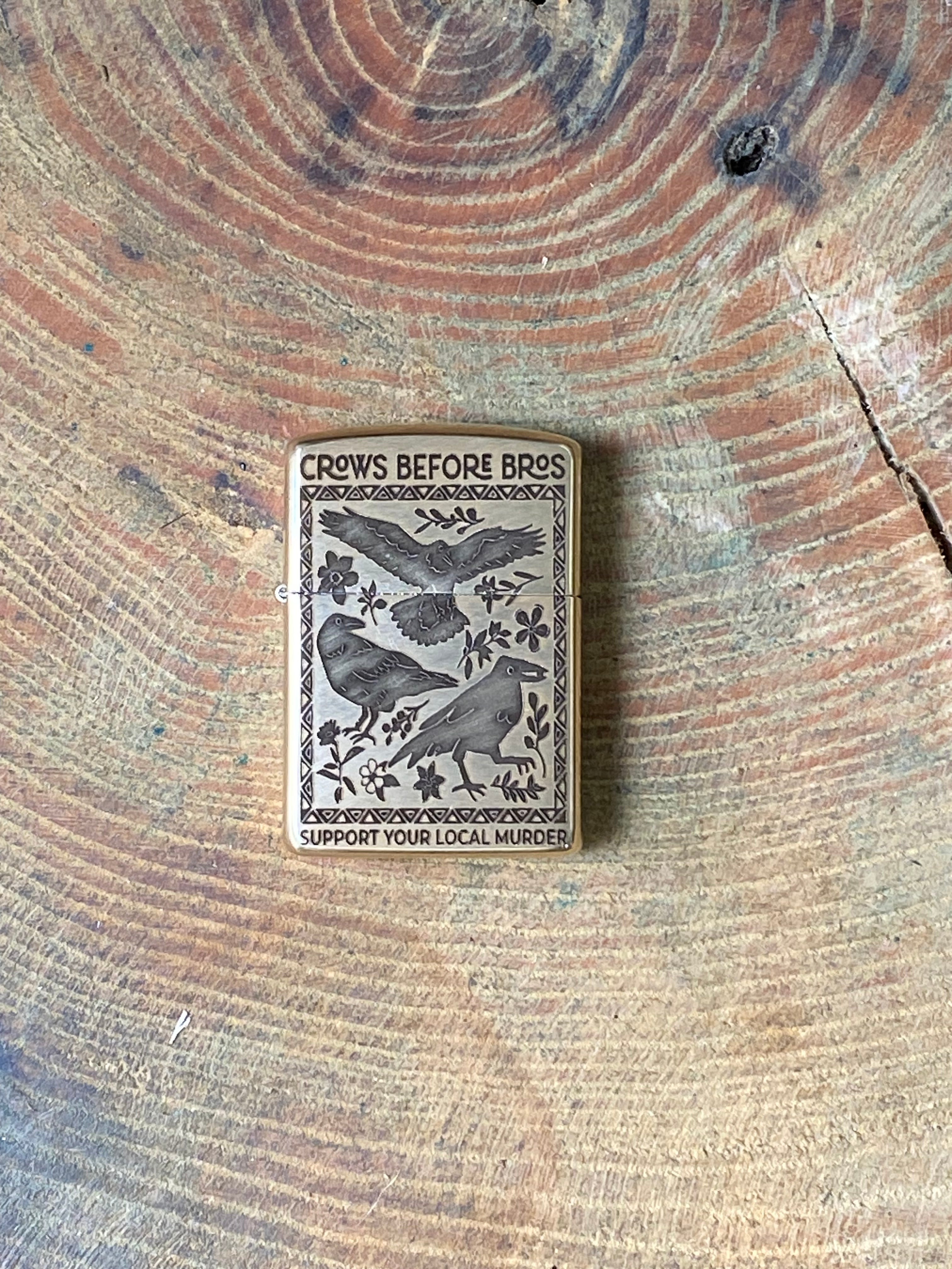 Crow Murder | Brass Armor Zippo